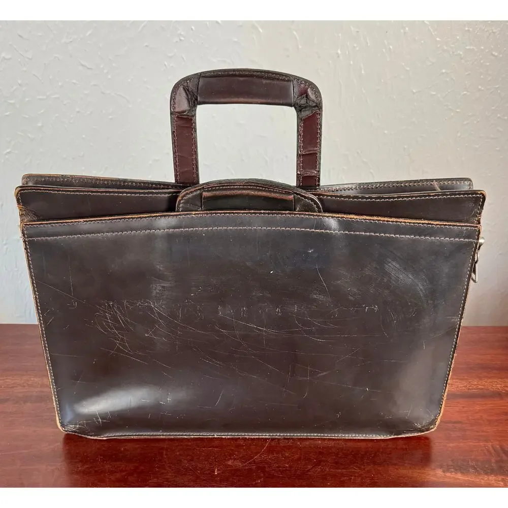 Brown Leather Briefcase Work Bag